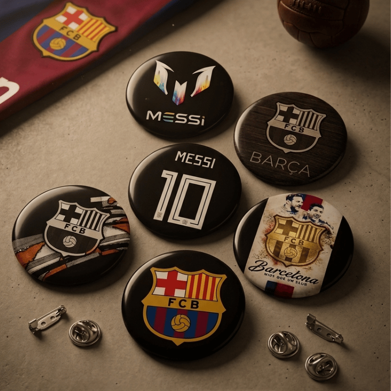 FC Barcelona & Messi Collector’s Badge Set